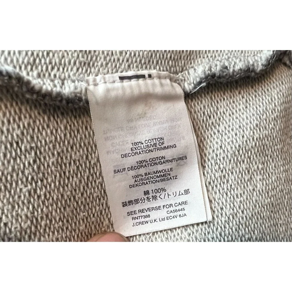 J. Crew Women's Pullover Sweatshirt w Ruffled Sleeve Size S NWOT Gray Black